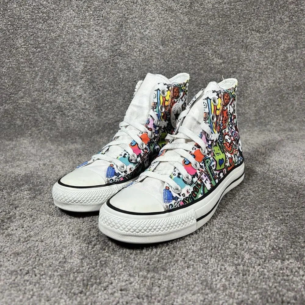 Converse Chuck Taylor All Star Hi 116900F Women’s Sz 6 Doodles Skate Shoes Used